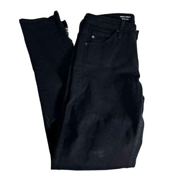 AG Adriano Goldschmied The Prima Ankle Cigarette Black Skinny Jeans Sz 25R - Picture 2 of 7